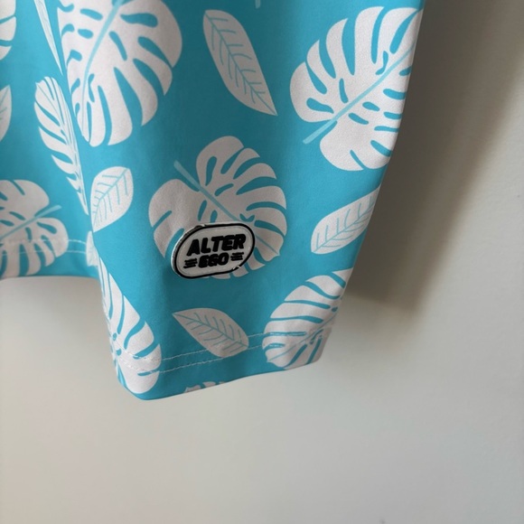 Alter Ego Running Palm Leaf Polo Shirt Size L - Picture 3 of 8